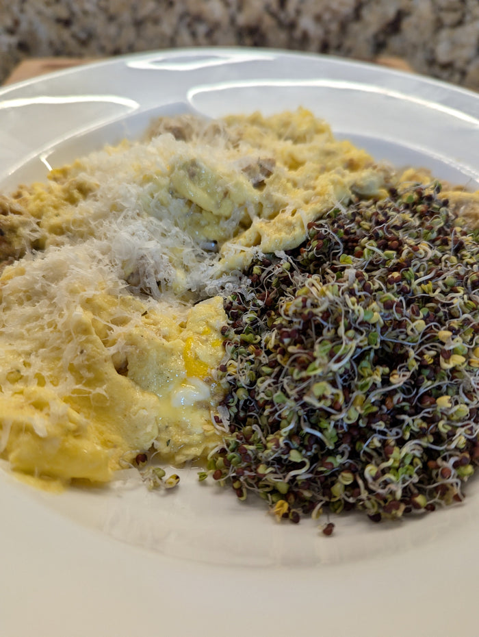 Eggs and Sprout Breakfast
