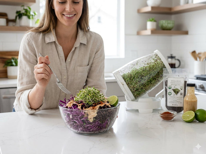 Easy Southwest Sprout Slaw Recipe | Fiber & Detox Support