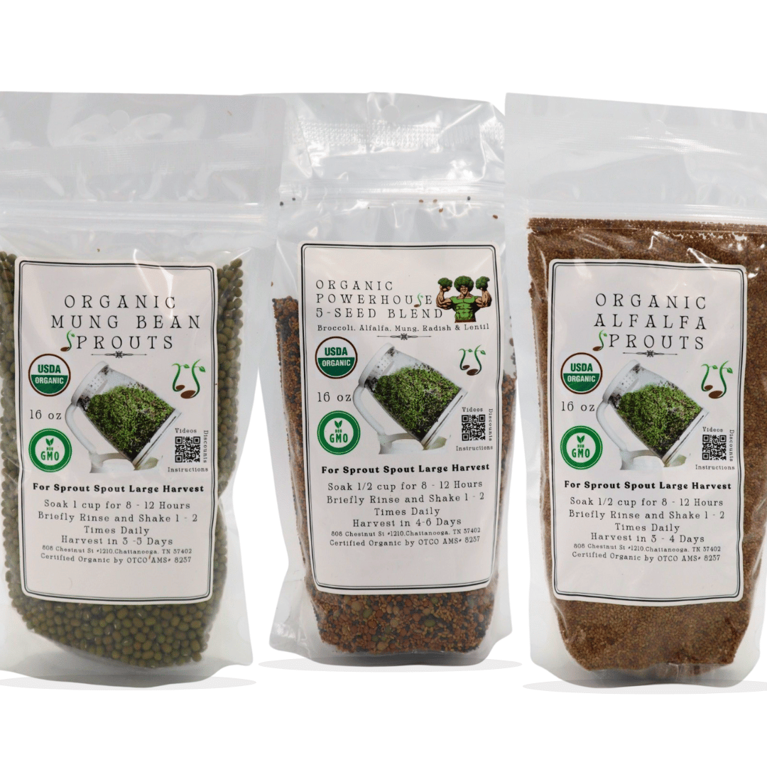 Organic 3 Bag Bundle (Mung + Alfalfa + 5 seed)
