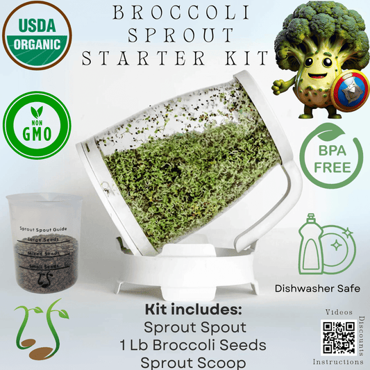 Sprout Spout Broccoli Starter Kit: Free Shipping + Sprout Scoop - Sprout Spout