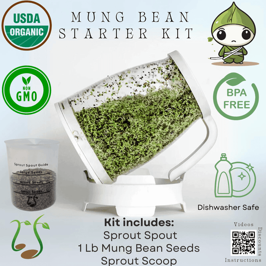 Sprout Spout Mung Bean Starter Kit: Free Shipping+ Sprout Scoop - Sprout Spout